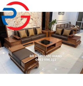 SALON GÓC 2 VĂNG LAU MÀU ÓC CHÓ  VẾ PHẢI  