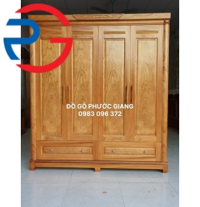 TỦ ÁO GỖ GÕ 4 CÁNH