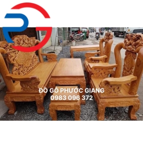 SALON GỖ GÕ ĐỎ CHẠM BÁT TIÊN CỘT 10