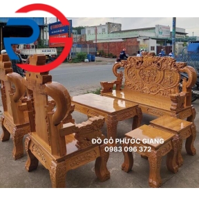 BỘ BÀN GHẾ TAY 12 MẪU NGHÊ ĐỈNH TỰA LỚN GỖ SỒI NGA