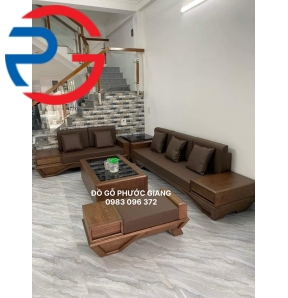 SOFA 2 VĂNG GỖ SỒI MẪU THUYỀN