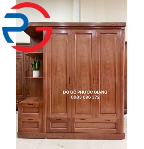 TỦ ÁO GỖ XOAN ĐÀO KỆ TRANG TRÍ 2M