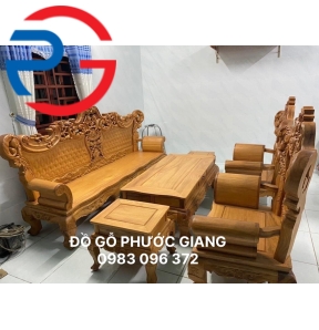 BỘ BÀN GHẾ PHÒNG KHÁCH GỖ GÕ ĐỎ MẪU HOÀNG GIA