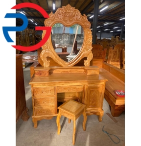 BÀN PHẤN 1M1 GÕ ĐỎ GƯƠNG TRÁI TIM