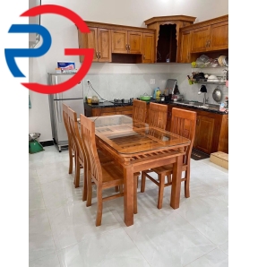 BỘ BÀN ĂN GỖ SỒI 6 GHẾ ( 2 TẦNG ) 