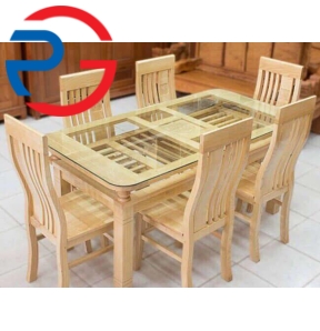 BỘ BÀN ĂN GỖ SỒI 6 GHẾ ( 2 TẦNG ) 