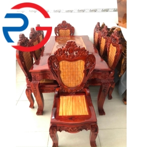 BỘ BÀN GIỮA 8 GHẾ GỖ TRÀM BÔNG VÀNG