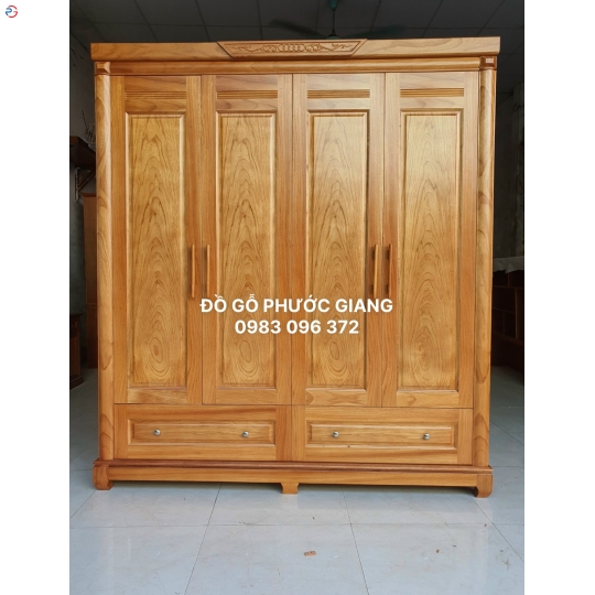 TỦ ÁO GỖ GÕ 4 CÁNH