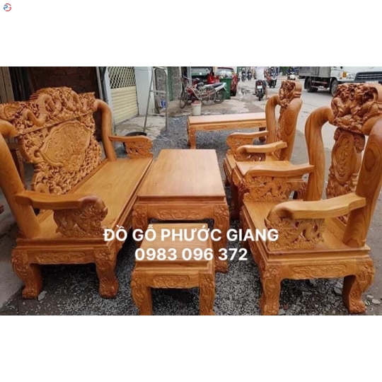 SALON GỖ GÕ ĐỎ CHẠM BÁT TIÊN CỘT 10