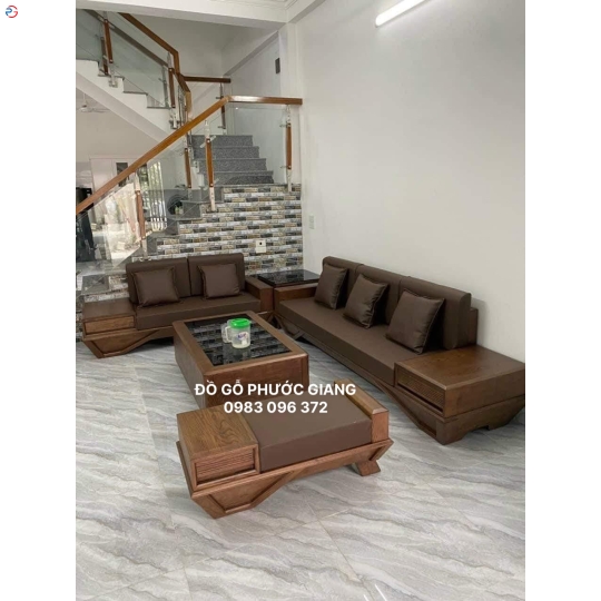 SOFA 2 VĂNG GỖ SỒI MẪU THUYỀN