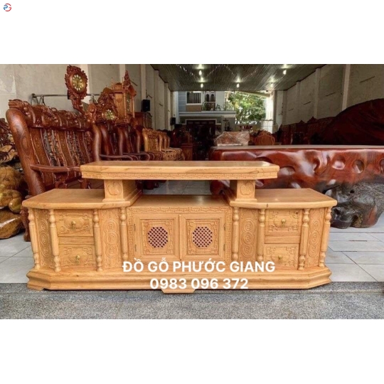 KỆ TI VI 2M GỖ GÕ ĐỎ MẪU VÁT