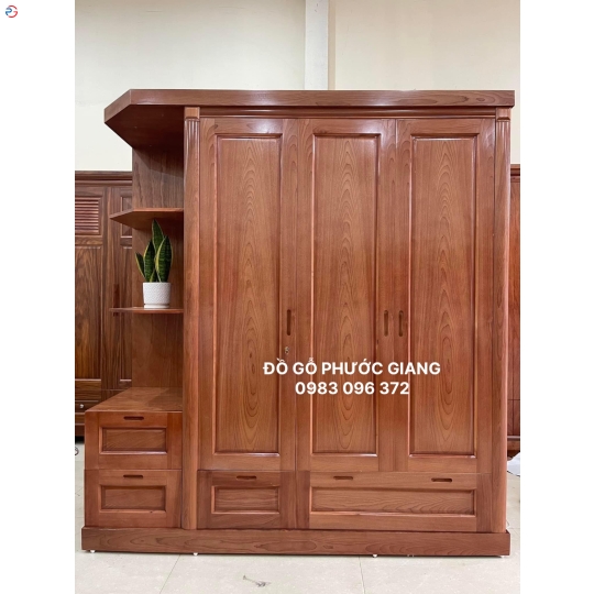 TỦ ÁO GỖ XOAN ĐÀO KỆ TRANG TRÍ 2M