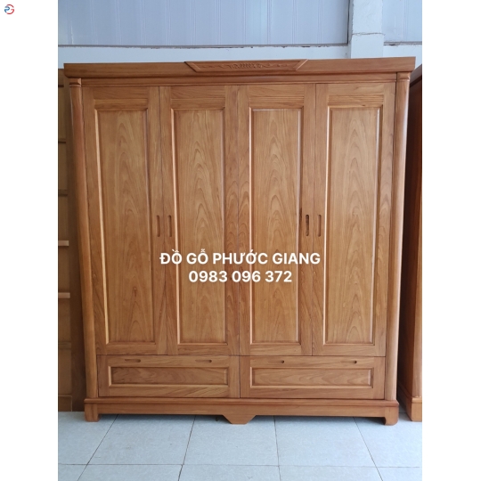 TỦ ÁO GỖ GÕ 4 CÁNH