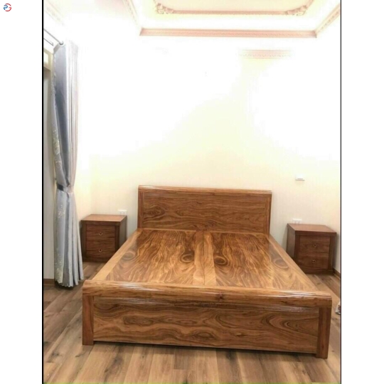 GIƯỜNG GỖ HƯƠNG XÁM DÁT PHẢN 1M6 X 2M