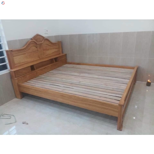 GIƯỜNG GỖ GÕ ĐỎ MẪU NỮ HOÀNG 1m6 X 2m