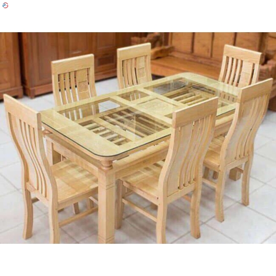 BỘ BÀN ĂN GỖ SỒI 6 GHẾ ( 2 TẦNG ) 