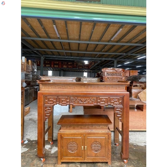 BỘ BÀN CÚNG MẸ BỒNG CON GỖ SỒI 1M27 