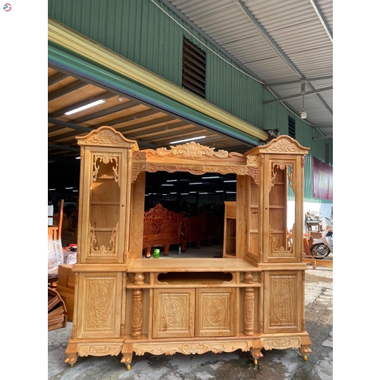 KỆ TI VI TRANG TRÍ GỖ GÕ ĐỎ 2m4